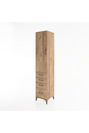 Hyperion Dolap 2 Raflı 4 Çekmeceli Tek Askılı 44x44x221 Çam-Çam