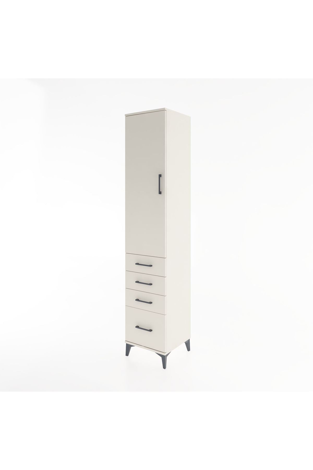 Hyperion Dolap 3 Raflı 4 Çekmeceli Tek Kapaklı 44x44x221 Aytaşı-Aytaşı