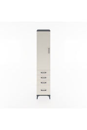 Hyperion Dolap 3 Raflı 4 Çekmeceli Tek Kapaklı 44x44x221 Antrasit-Aytaşı