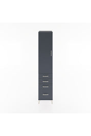 Hyperion Dolap 3 Raflı 4 Çekmeceli Tek Kapaklı 44x44x221 Antrasit-Antrasit