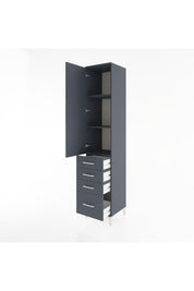 Hyperion Dolap 3 Raflı 4 Çekmeceli Tek Kapaklı 44x44x221 Antrasit-Antrasit