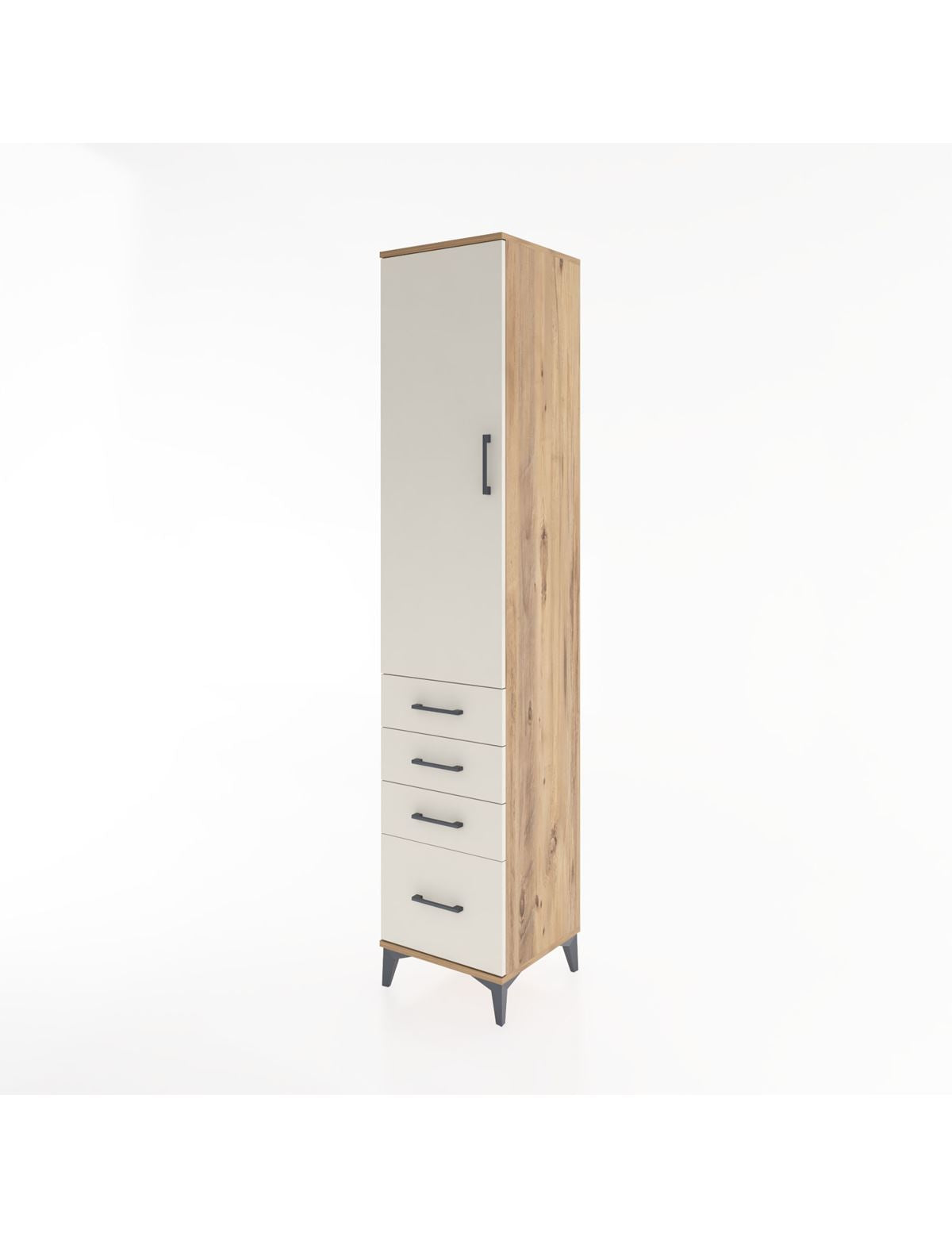 Hyperion Dolap 3 Raflı 4 Çekmeceli Tek Kapaklı 44x44x221 - S61M058V7B