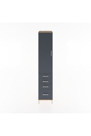 Hyperion Dolap 3 Raflı 4 Çekmeceli Tek Kapaklı 44x44x221 Çam-Antrasit