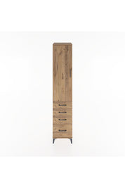 Hyperion Dolap 3 Raflı 4 Çekmeceli Tek Kapaklı 44x44x221 Çam-Çam