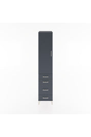 Hyperion Dolap 2 Raflı 4 Çekmeceli Tek Askılı 44x44x221 Antrasit-Antrasit