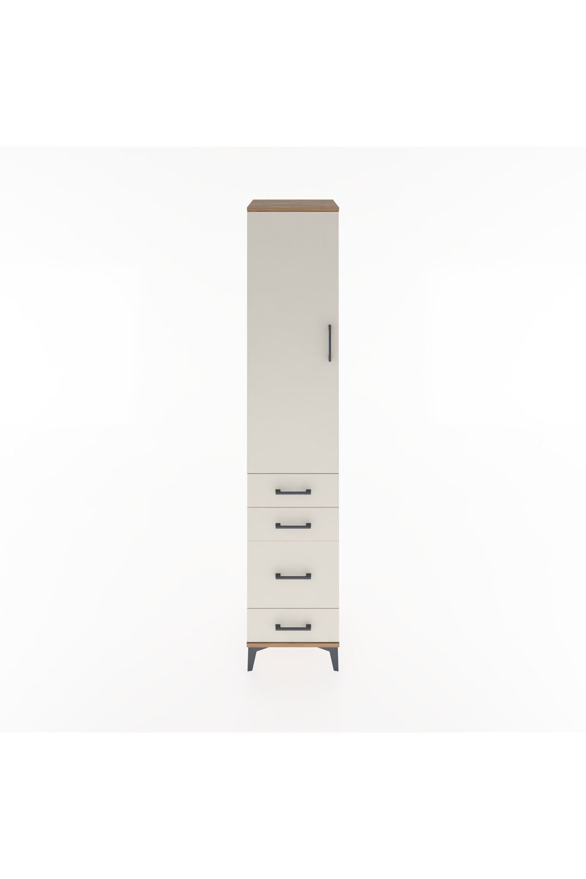 Hyperion Dolap 2 Raflı 4 Çekmeceli Tek Askılı 44x44x221 Çam-Aytaşı