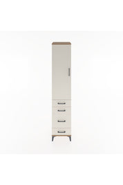 Hyperion Dolap 2 Raflı 4 Çekmeceli Tek Askılı 44x44x221 Çam-Aytaşı