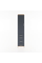 Hyperion Dolap 2 Raflı 4 Çekmeceli Tek Askılı 44x44x221 Çam-Antrasit