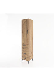 Hyperion Dolap 2 Raflı 4 Çekmeceli Tek Askılı 44x44x221 Çam-Çam