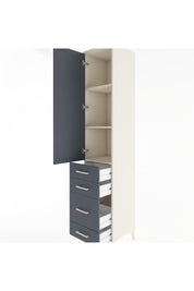 Hyperion Dolap 3 Raflı 4 Çekmeceli Tek Kapaklı 44x44x221 Aytaşı-Antrasit