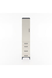 Hyperion Dolap 3 Raflı 4 Çekmeceli Tek Kapaklı 44x44x221 Antrasit-Aytaşı