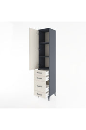 Hyperion Dolap 3 Raflı 4 Çekmeceli Tek Kapaklı 44x44x221 Antrasit-Aytaşı