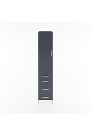 Hyperion Dolap 3 Raflı 4 Çekmeceli Tek Kapaklı 44x44x221 Antrasit-Antrasit