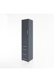 Hyperion Dolap 3 Raflı 4 Çekmeceli Tek Kapaklı 44x44x221 Antrasit-Antrasit