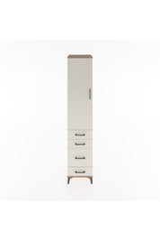 Hyperion Dolap 3 Raflı 4 Çekmeceli Tek Kapaklı 44x44x221 Çam-Aytaşı