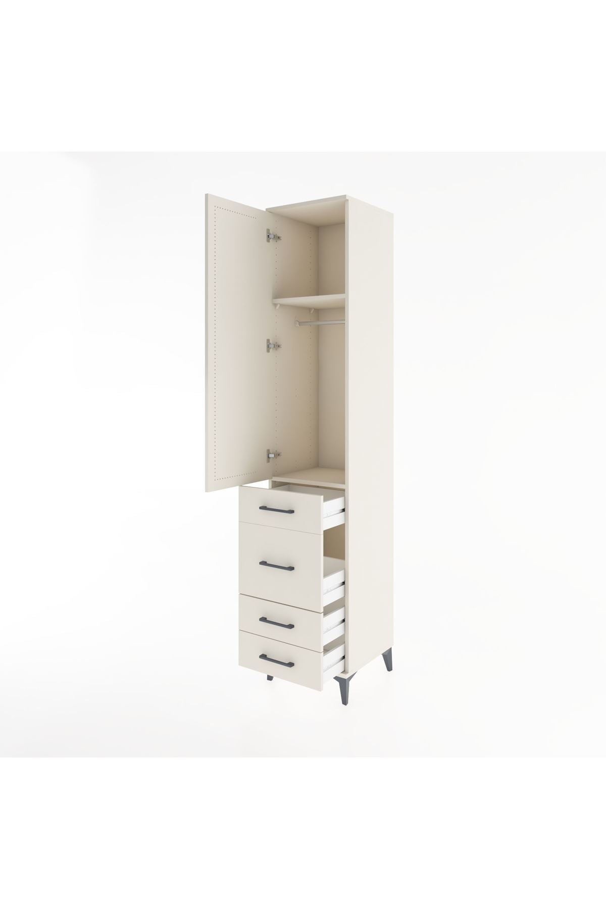 Hyperion Dolap 2 Raflı 4 Çekmeceli Tek Askılı 44x44x221 Aytaşı-Aytaşı