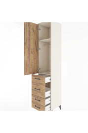 Hyperion Dolap 2 Raflı 4 Çekmeceli Tek Askılı 44x44x221 Aytaşı-Çam