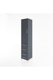 Hyperion Dolap 2 Raflı 4 Çekmeceli Tek Askılı 44x44x221 Antrasit-Antrasit