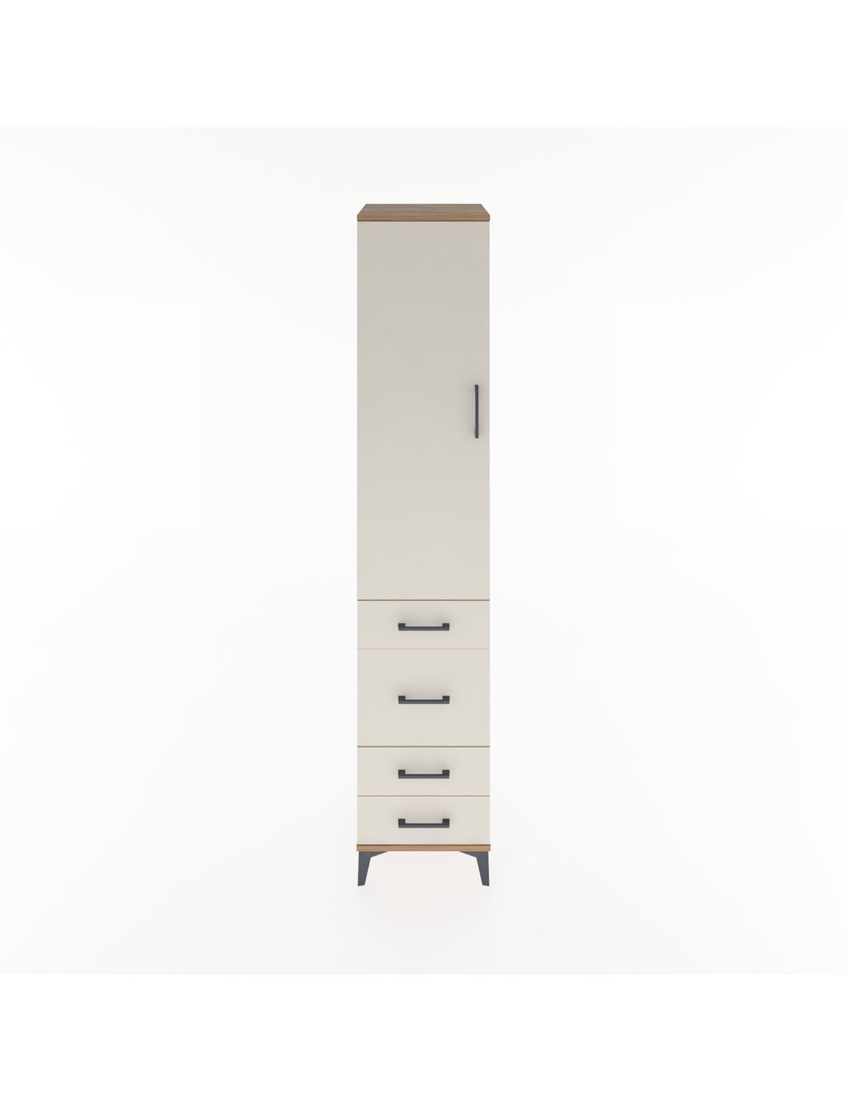 Hyperion Dolap 2 Raflı 4 Çekmeceli Tek Askılı 44x44x221 Çam-Aytaşı