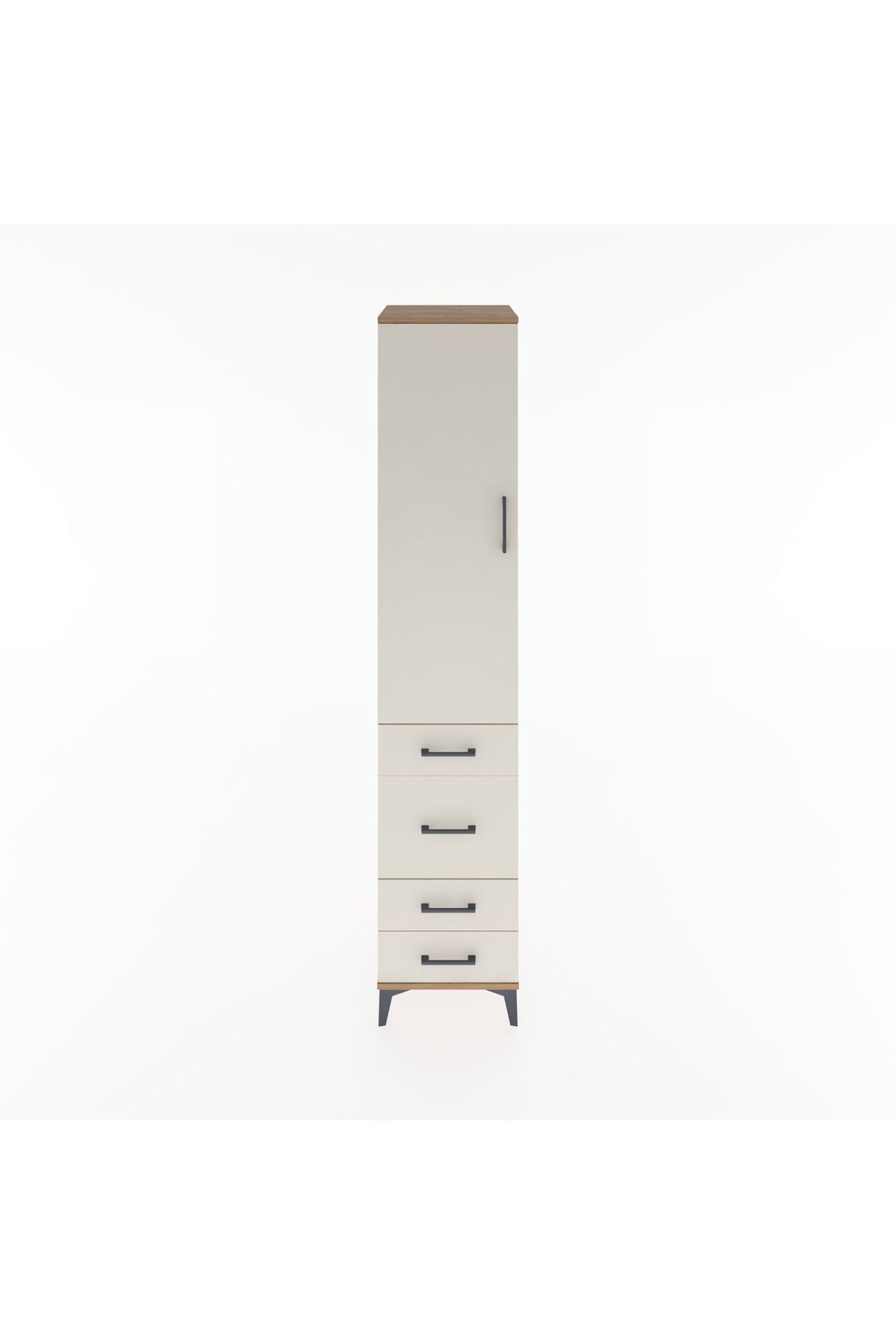 Hyperion Dolap 2 Raflı 4 Çekmeceli Tek Askılı 44x44x221 Çam-Aytaşı