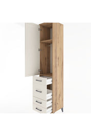 Hyperion Dolap 2 Raflı 4 Çekmeceli Tek Askılı 44x44x221 Çam-Aytaşı