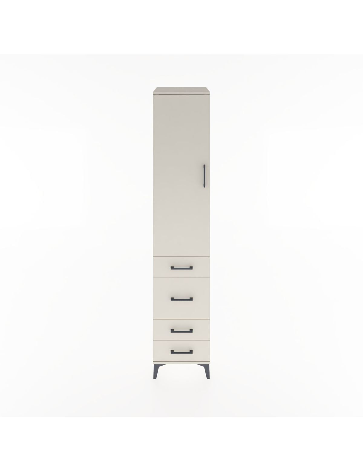 Hyperion Dolap 3 Raflı 4 Çekmeceli Tek Kapaklı 44x44x221 Aytaşı-Aytaşı