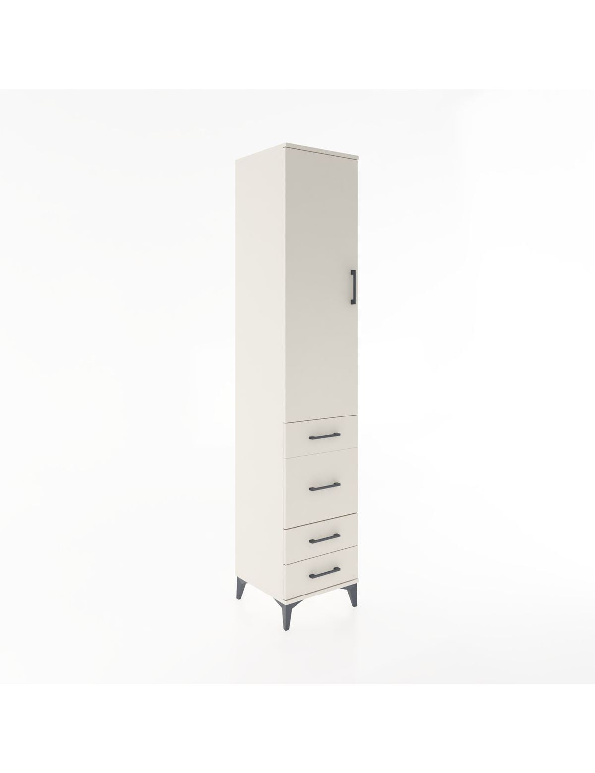 Hyperion Dolap 3 Raflı 4 Çekmeceli Tek Kapaklı 44x44x221 Aytaşı-Aytaşı