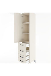 Hyperion Dolap 3 Raflı 4 Çekmeceli Tek Kapaklı 44x44x221 Aytaşı-Aytaşı