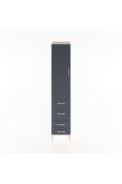 Hyperion Dolap 3 Raflı 4 Çekmeceli Tek Kapaklı 44x44x221 Aytaşı-Antrasit