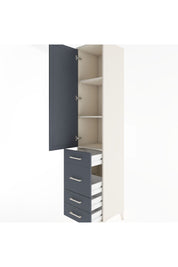 Hyperion Dolap 3 Raflı 4 Çekmeceli Tek Kapaklı 44x44x221 Aytaşı-Antrasit