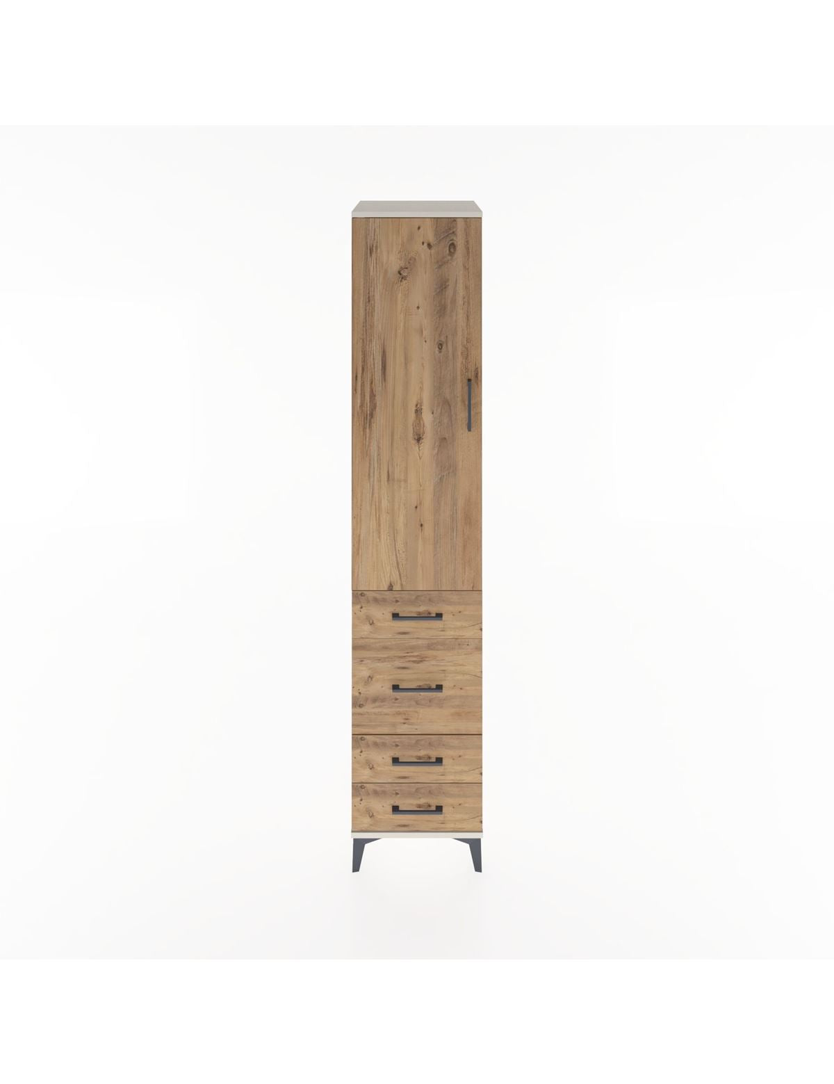 Hyperion Dolap 3 Raflı 4 Çekmeceli Tek Kapaklı 44x44x221 Aytaşı-Çam