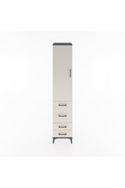 Hyperion Dolap 3 Raflı 4 Çekmeceli Tek Kapaklı 44x44x221 Antrasit-Aytaşı