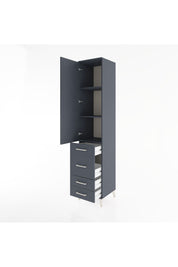 Hyperion Dolap 3 Raflı 4 Çekmeceli Tek Kapaklı 44x44x221 Antrasit-Antrasit