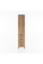 Hyperion Dolap 3 Raflı 4 Çekmeceli Tek Kapaklı 44x44x221 Çam-Çam