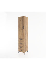 Hyperion Dolap 3 Raflı 4 Çekmeceli Tek Kapaklı 44x44x221 Çam-Çam