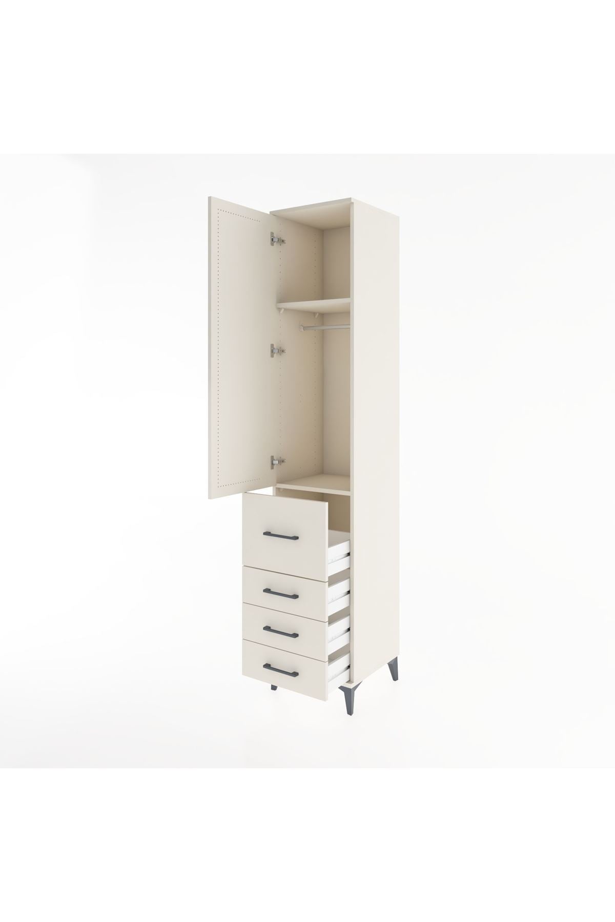 Hyperion Dolap 2 Raflı 4 Çekmeceli Tek Askılı 44x44x221 Aytaşı-Aytaşı