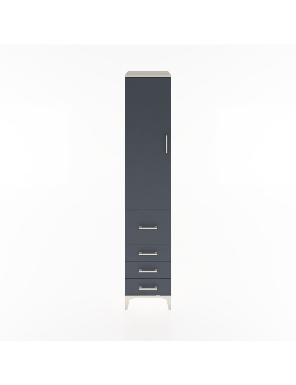 Hyperion Dolap 2 Raflı 4 Çekmeceli Tek Askılı 44x44x221 Aytaşı-Antrasit