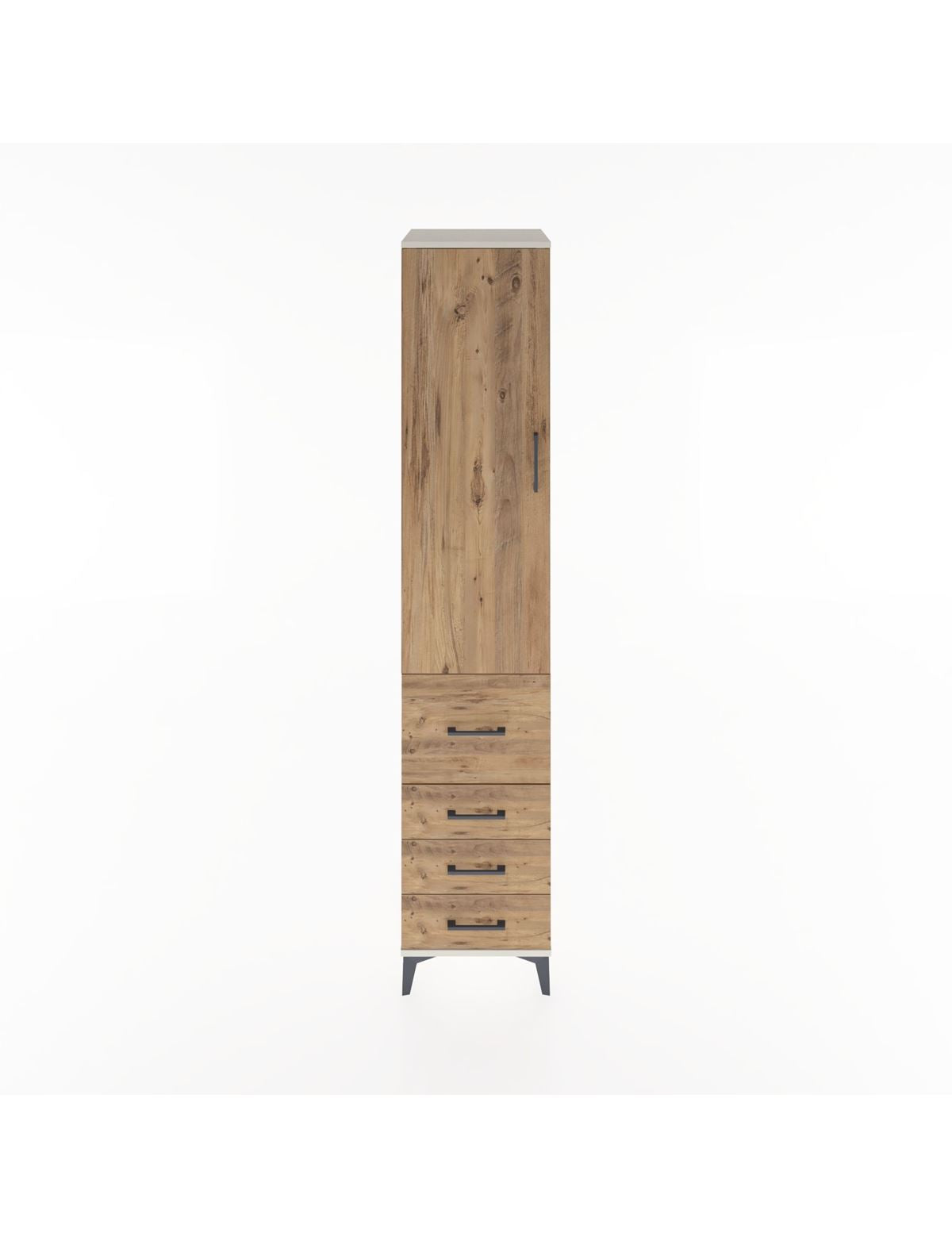 Hyperion Dolap 2 Raflı 4 Çekmeceli Tek Askılı 44x44x221 Aytaşı-Çam