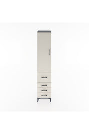 Hyperion Dolap 2 Raflı 4 Çekmeceli Tek Askılı 44x44x221 Antrasit-Aytaşı