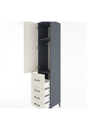 Hyperion Dolap 2 Raflı 4 Çekmeceli Tek Askılı 44x44x221 Antrasit-Aytaşı