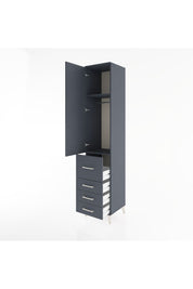 Hyperion Dolap 2 Raflı 4 Çekmeceli Tek Askılı 44x44x221 Antrasit-Antrasit