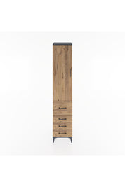 Hyperion Dolap 2 Raflı 4 Çekmeceli Tek Askılı 44x44x221 Antrasit-Çam