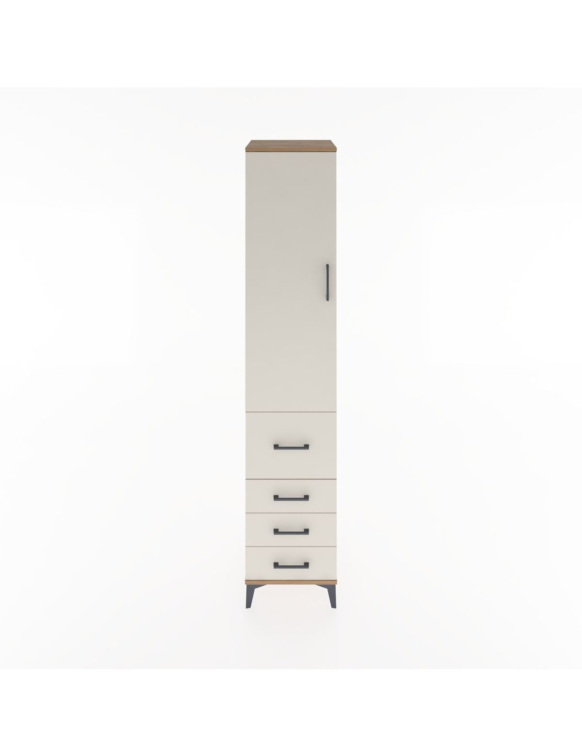 Hyperion Dolap 2 Raflı 4 Çekmeceli Tek Askılı 44x44x221 Çam-Aytaşı