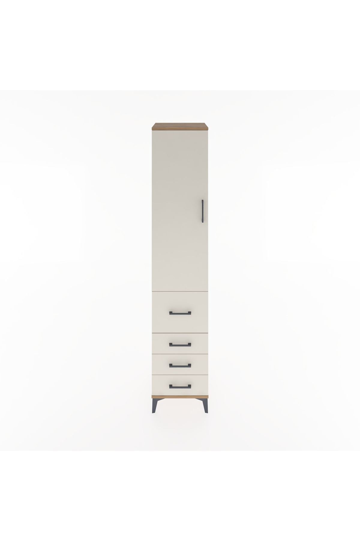 Hyperion Dolap 2 Raflı 4 Çekmeceli Tek Askılı 44x44x221 Çam-Aytaşı