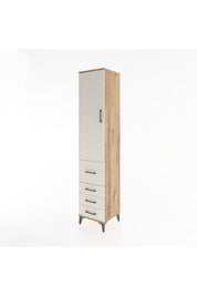 Hyperion Dolap 2 Raflı 4 Çekmeceli Tek Askılı 44x44x221 Çam-Aytaşı