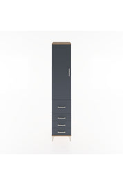 Hyperion Dolap 2 Raflı 4 Çekmeceli Tek Askılı 44x44x221 Çam-Antrasit