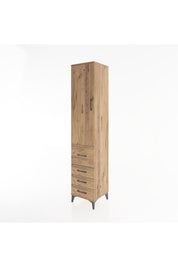 Hyperion Dolap 2 Raflı 4 Çekmeceli Tek Askılı 44x44x221 Çam-Çam