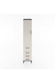 Hyperion Dolap 3 Raflı 4 Çekmeceli Tek Kapaklı 44x44x221 Antrasit-Aytaşı