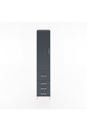 Hyperion Dolap 3 Raflı 4 Çekmeceli Tek Kapaklı 44x44x221 Antrasit-Antrasit