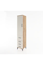 Hyperion Dolap 3 Raflı 4 Çekmeceli Tek Kapaklı 44x44x221 Çam-Aytaşı